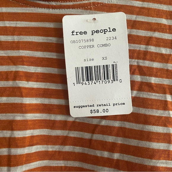 Free People - We The Free Halo Striped T-Shirt in copper XS - Picture 7 of 9